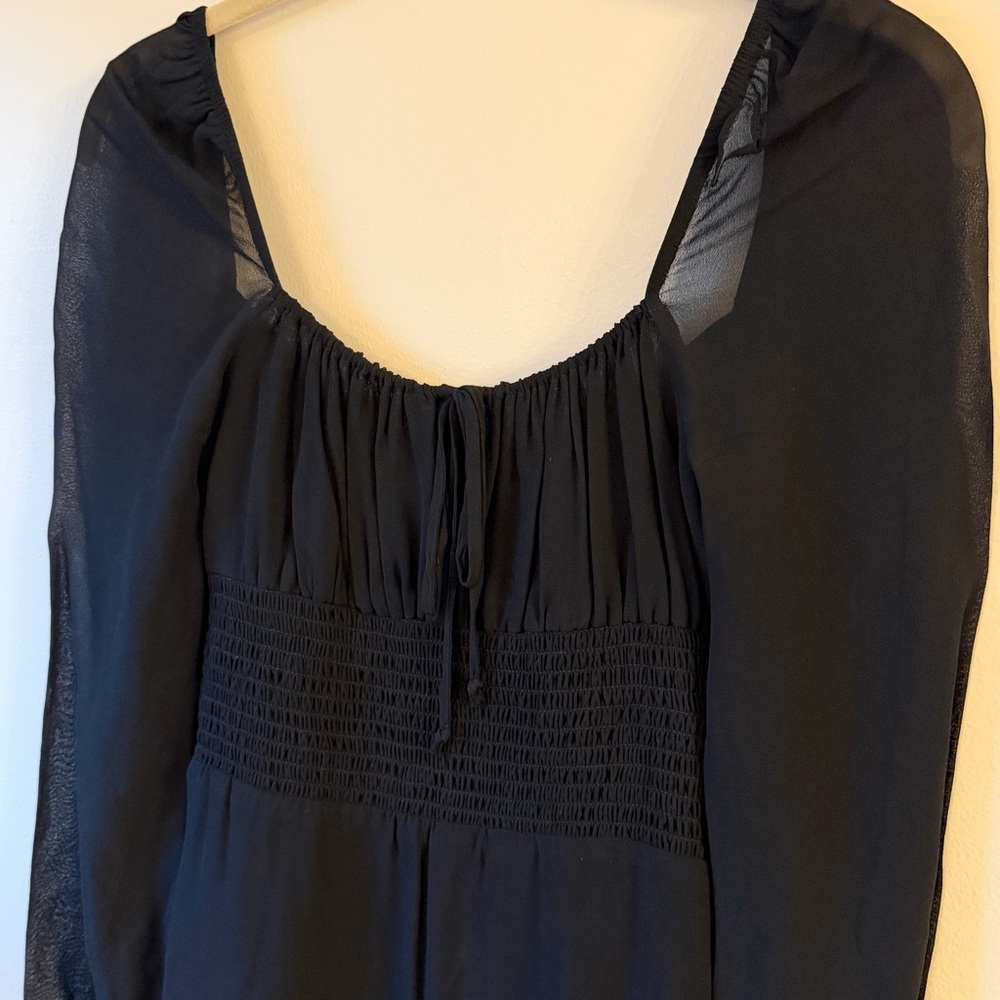 Reformation Rue Black Long Sleeve Dress Size 6 - Picture 3 of 8